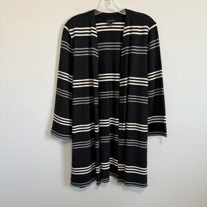 J. Jill Wearever Collection Striped Long Sleeve Open Front Cardigan  Size L.